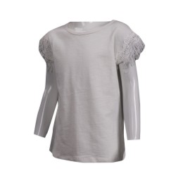 KD058 Customized Children's White T-Shirt Floral Print Sleeve Children's Wear Manufacturer KD058 Customized Children's White T-Shirt Floral Print Sleeve Children's Wear Manufacturer